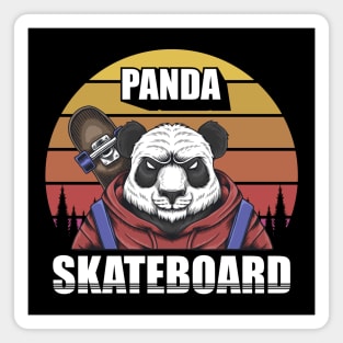 Panda Skateboard Vintage Magnet